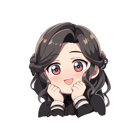 anime girl with lovestruck look sticker