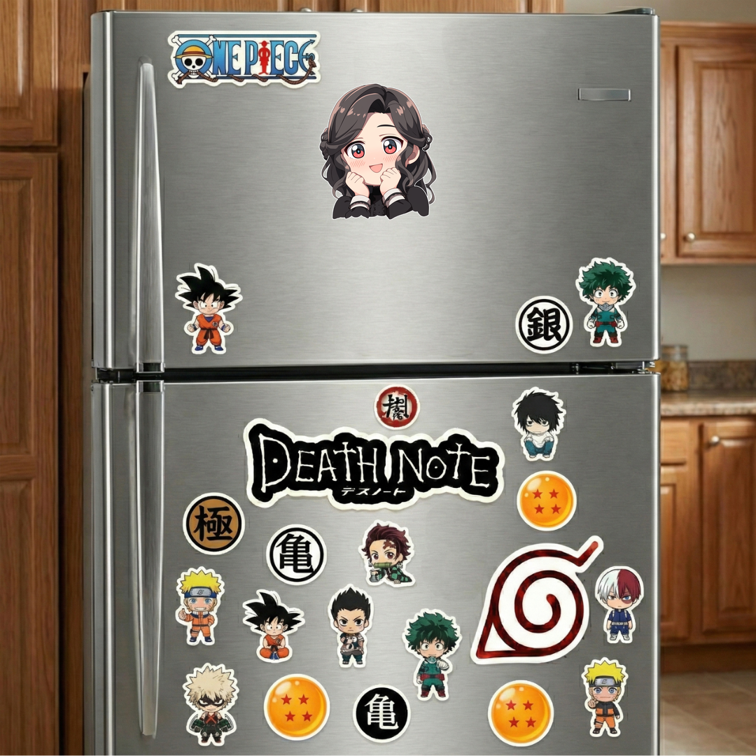 anime girl with lovestruck look sticker