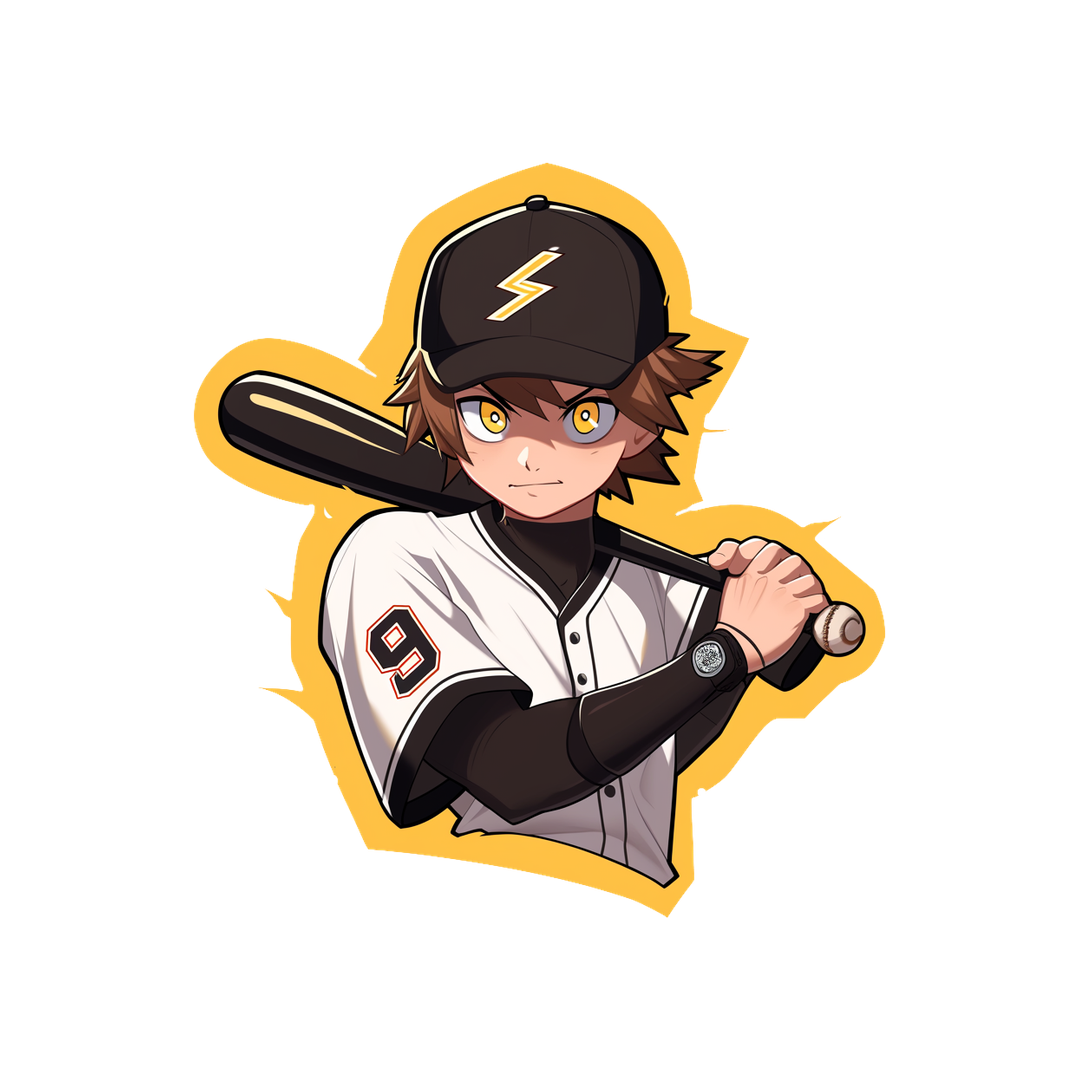 anime guy with baseball bat sticker