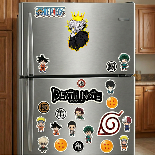 anime guy with crown yellow stroke sticker
