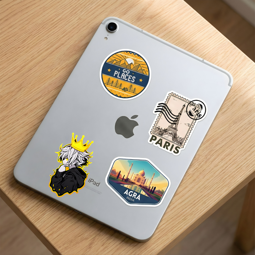 anime guy with crown yellow stroke sticker