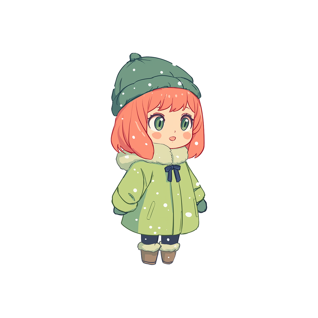 anya forger winter outfit spy x family sticker