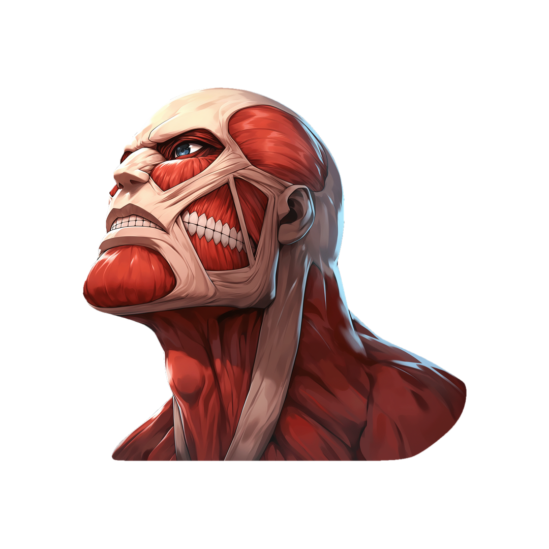 aot colossus titan menacing gaze sticker