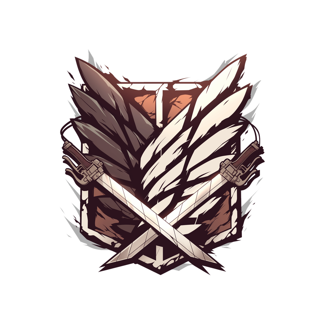 aot crossed blades emblem sticker