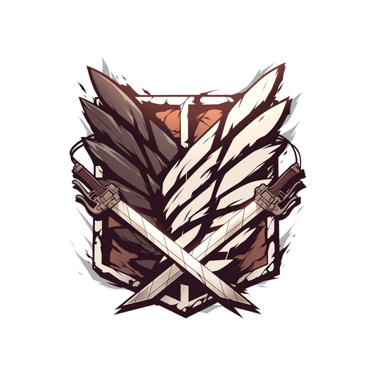 aot crossed blades emblem sticker