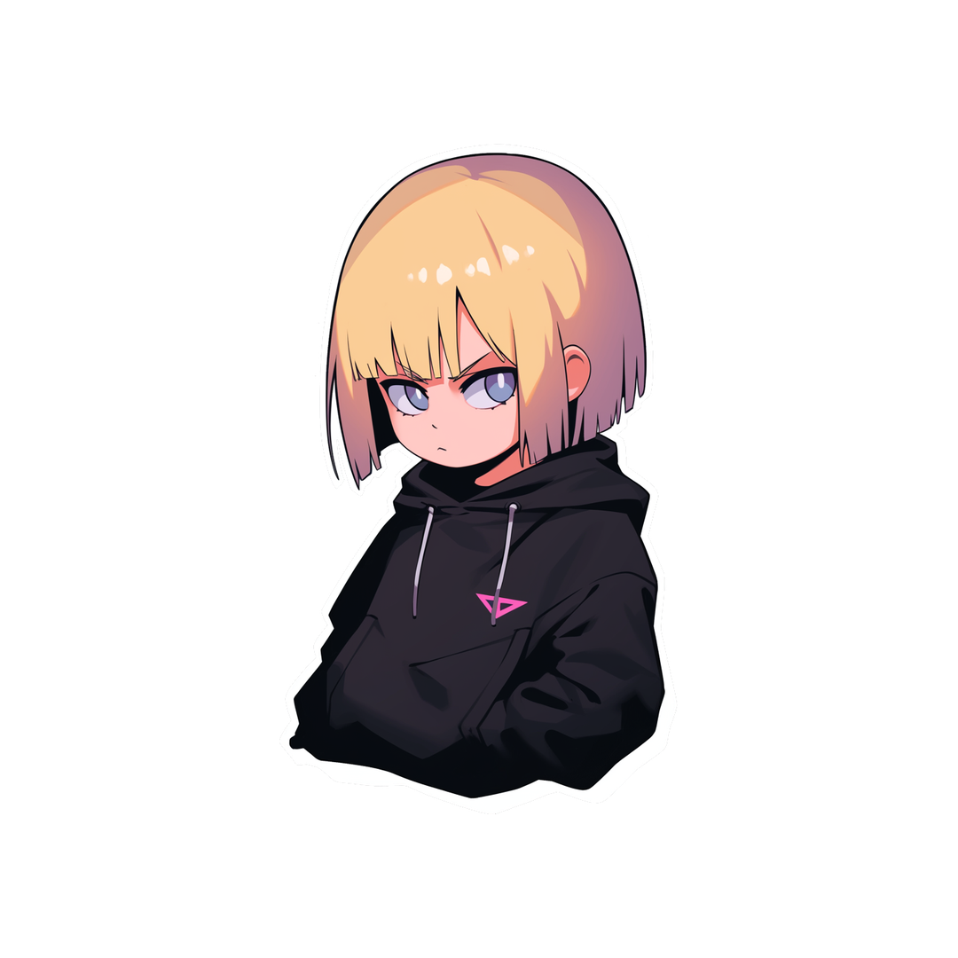 aot cute armin arlert in a black hoodie sticker