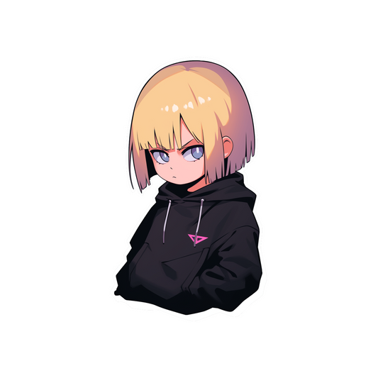 aot cute armin arlert in a black hoodie sticker