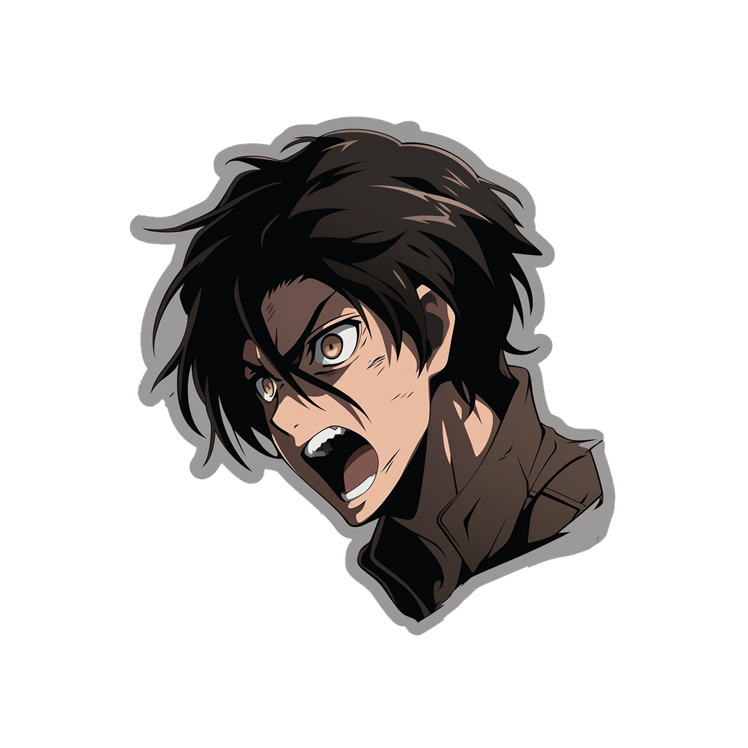 aot eren jaeger screams sticker