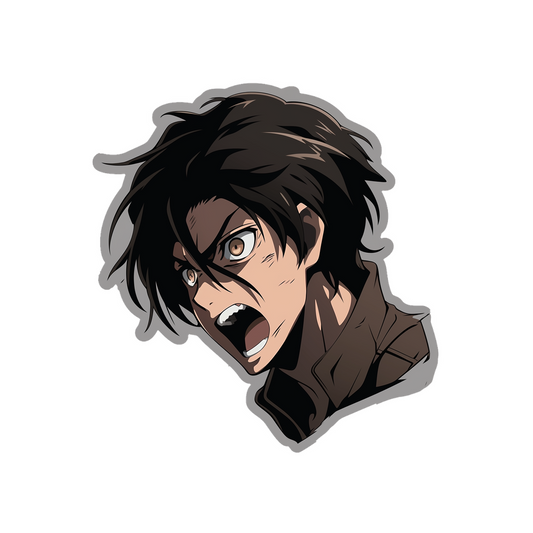 aot eren jaeger screams sticker