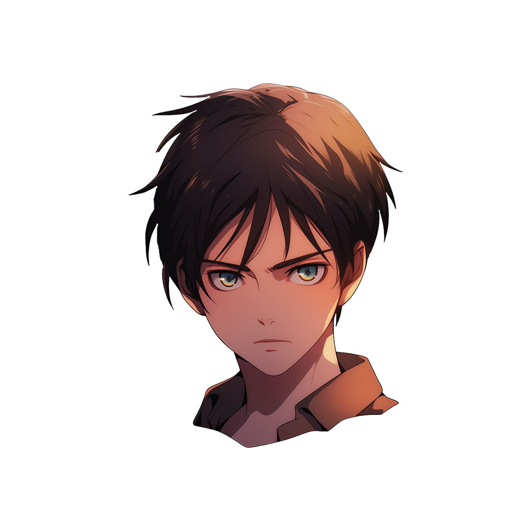 aot eren yeager head anime sticker