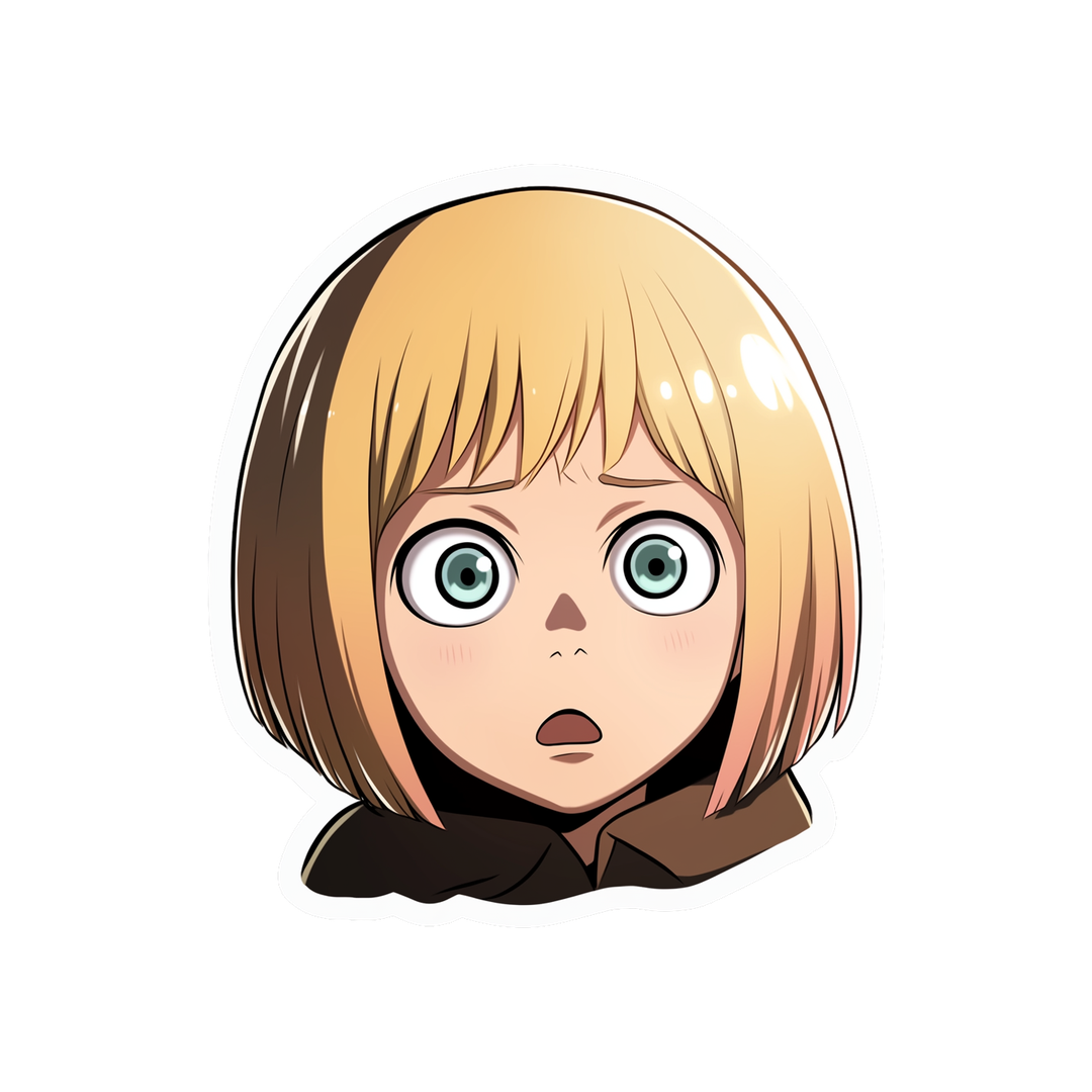 aot surprised disheartened armin arlert sticker