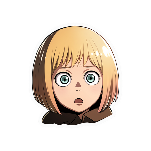 aot surprised disheartened armin arlert sticker