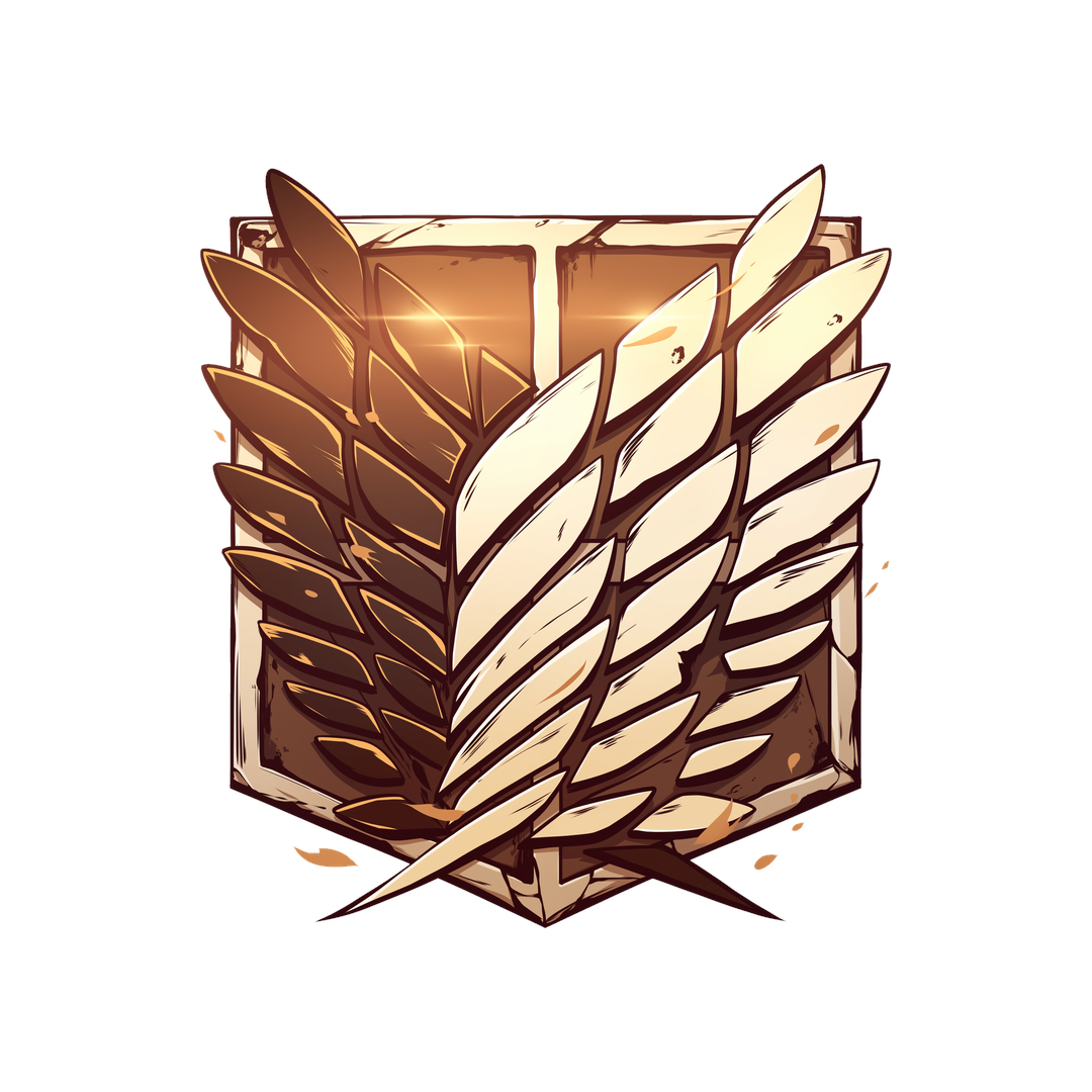 aot wings of freedom brown sticker