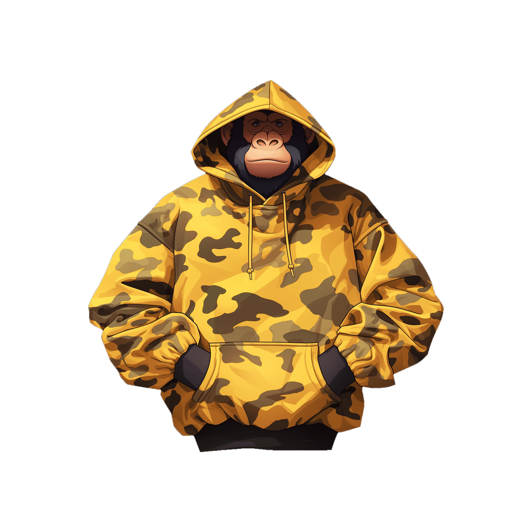 ape in camo hoodie sticker