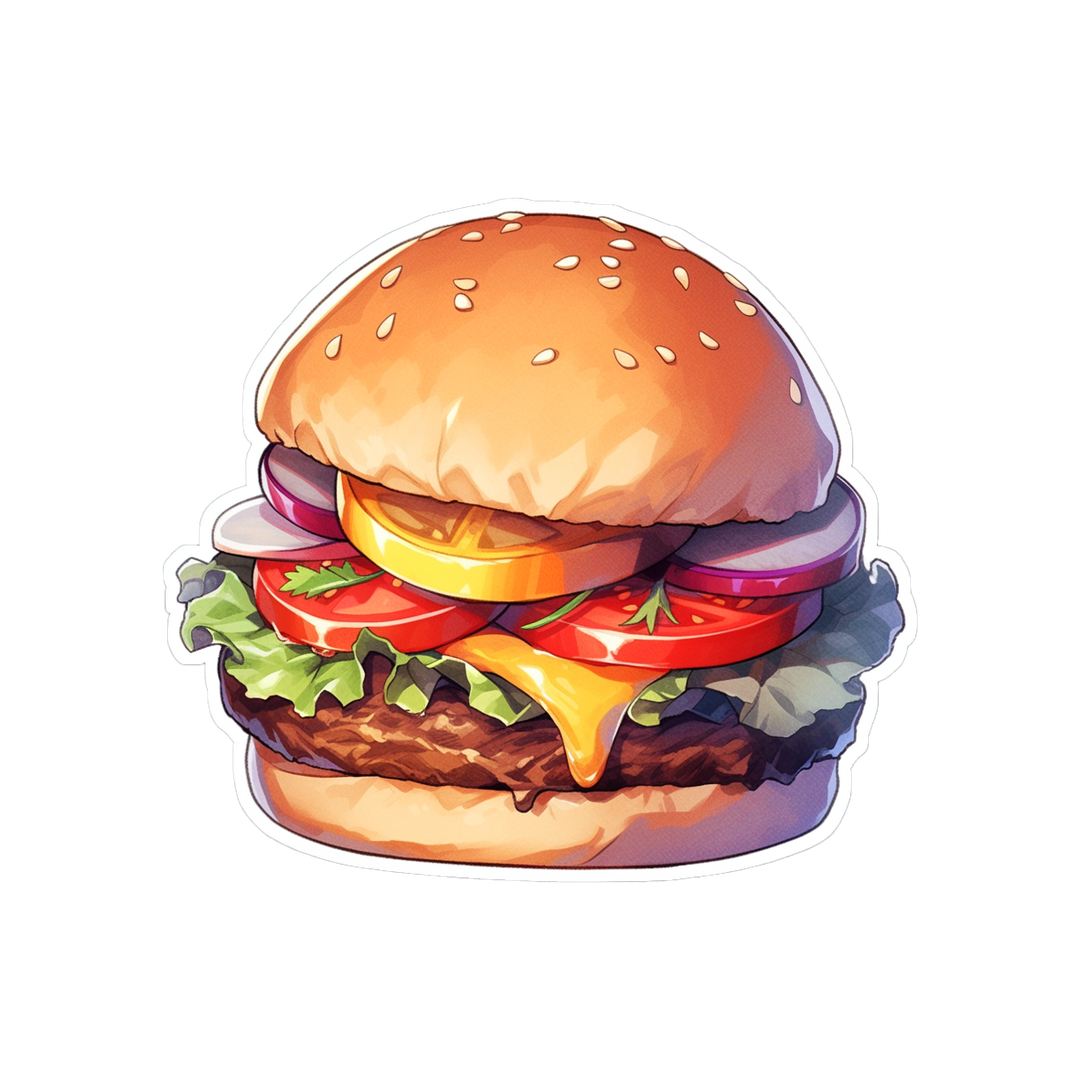 appetizing burger drawn sticker