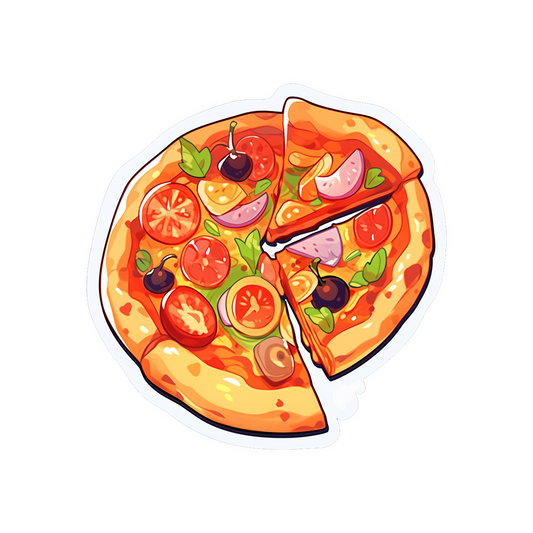 appetizing pizza cartoon sticker