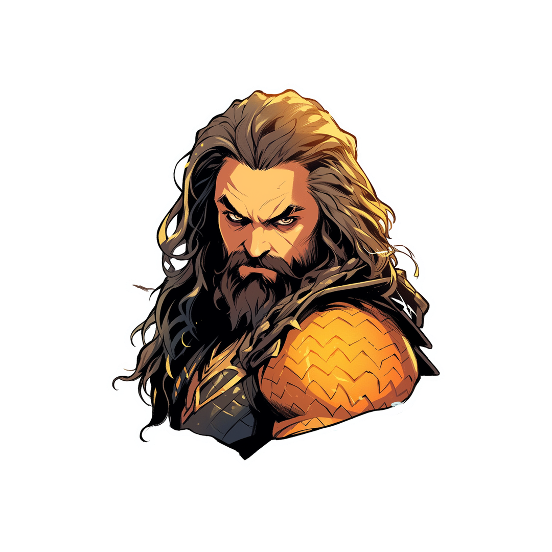 aquaman jason momoa art sticker