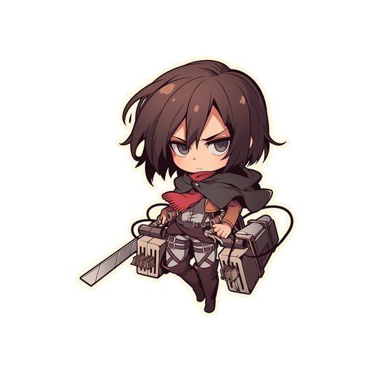 attack on titan chibi mikasa sticker