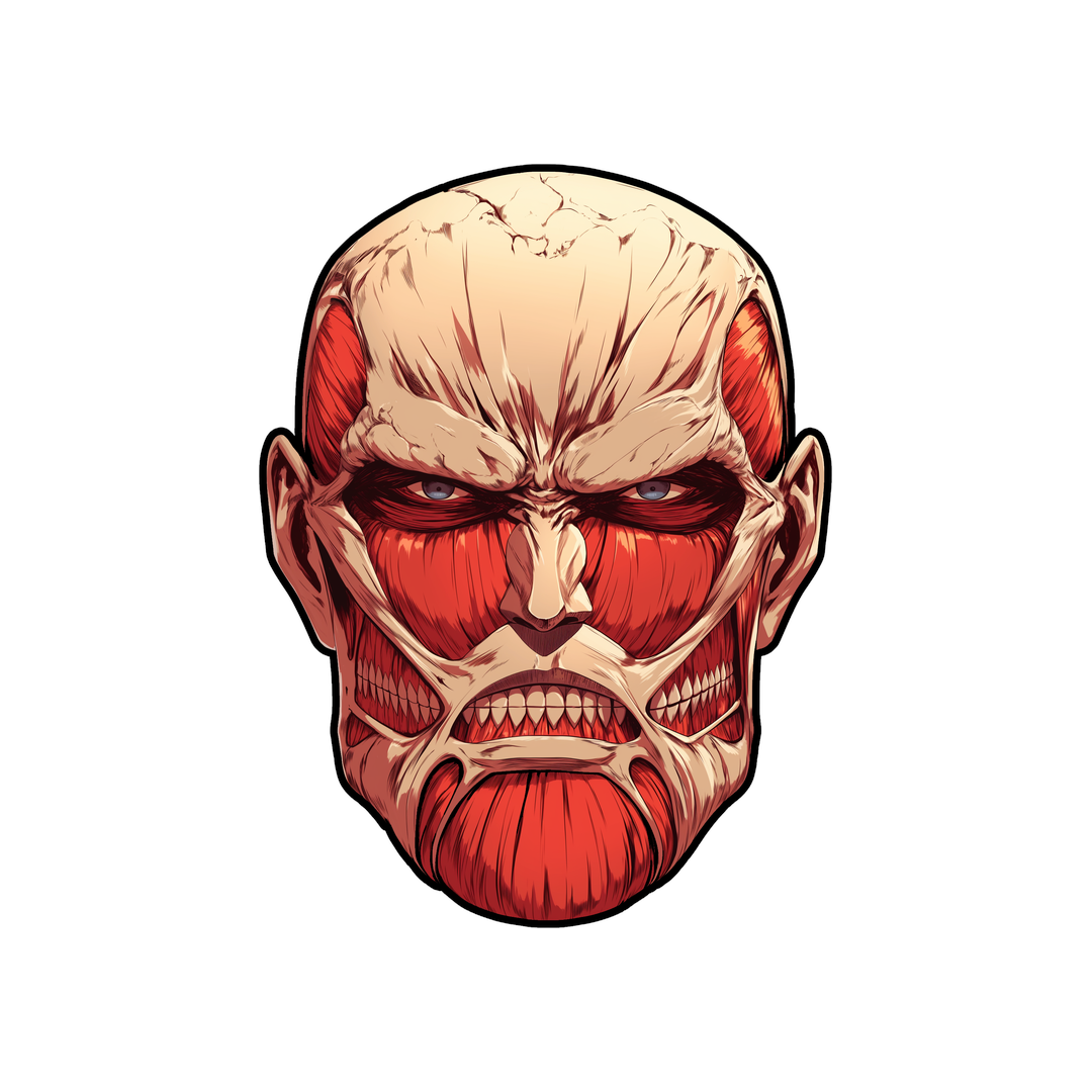 attack on titan colossal titan head sticker