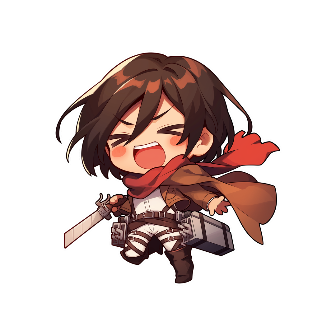 attack on titan happy mikasa sticker