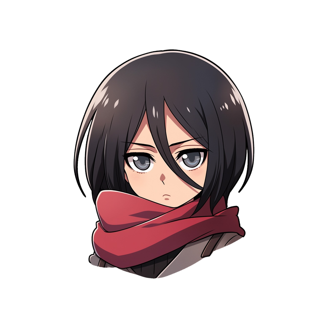 attack on titan sad mikasa sticker