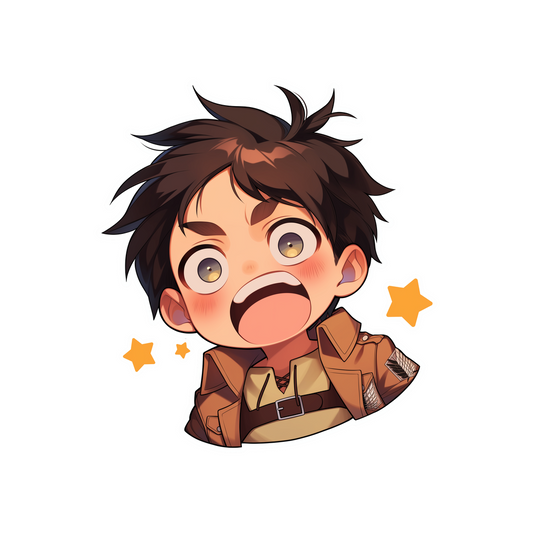attack on titan shocked eren sticker