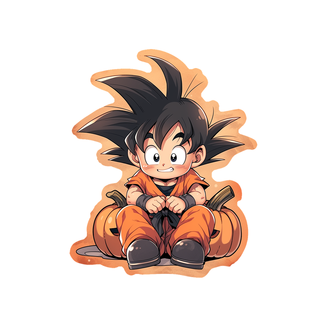 baby goku pumpkins halloween sticker