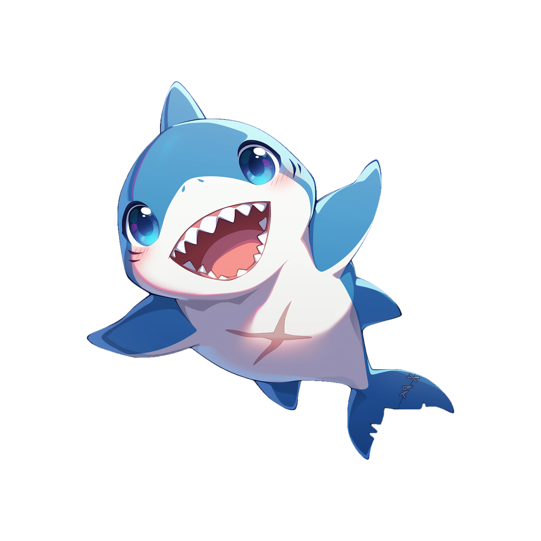 baby shark happy swim sticker
