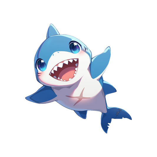 baby shark happy swim sticker