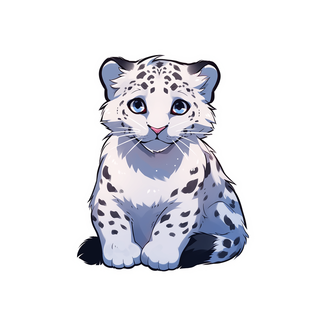 baby snow leopard aesthetic sticker
