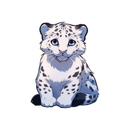 baby snow leopard aesthetic sticker
