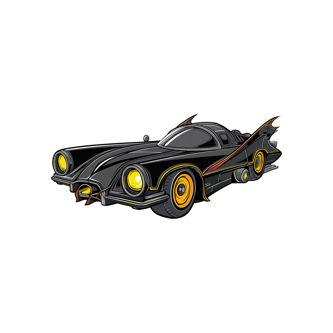 batman classic batmobile sticker