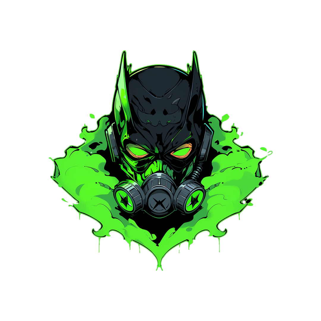 batman in gas mask toxic sticker