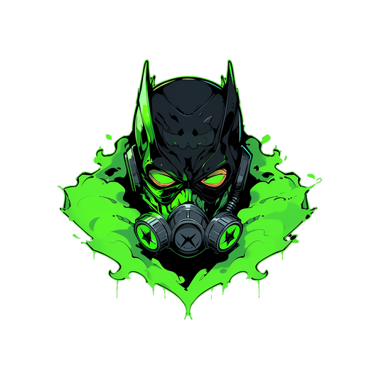 batman in gas mask toxic sticker