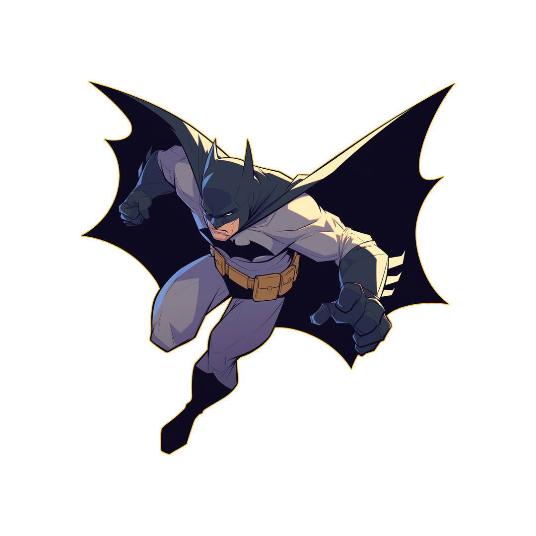 batman jumping action comic sticker
