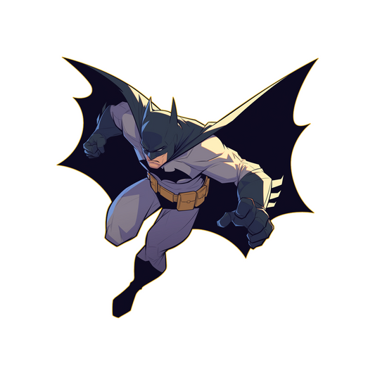 batman jumping action comic sticker
