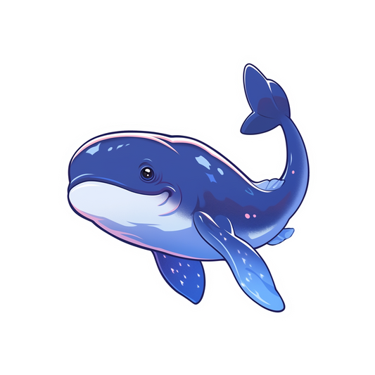 beautiful blue whale art sticker