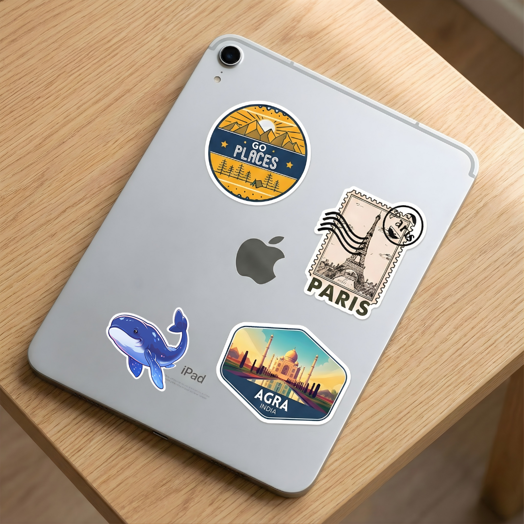 beautiful blue whale art sticker