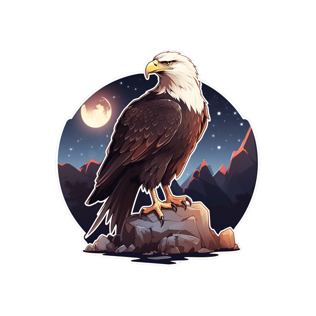 beautiful eagle on a rock sticker