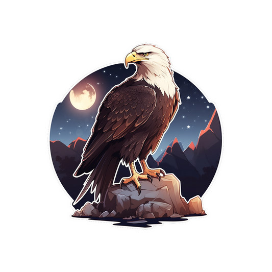 beautiful eagle on a rock sticker