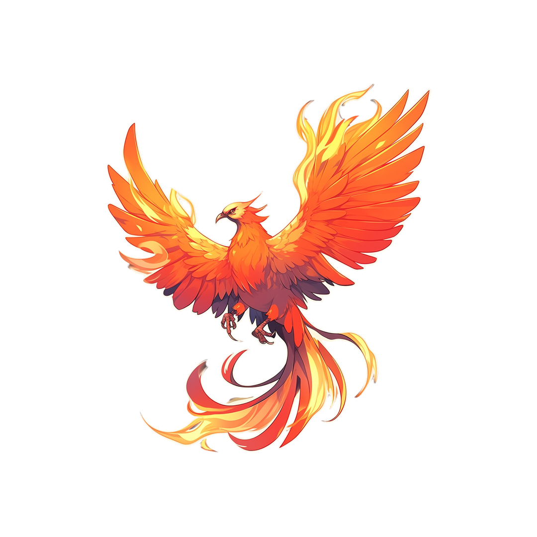 beautiful fiery phoenix sticker