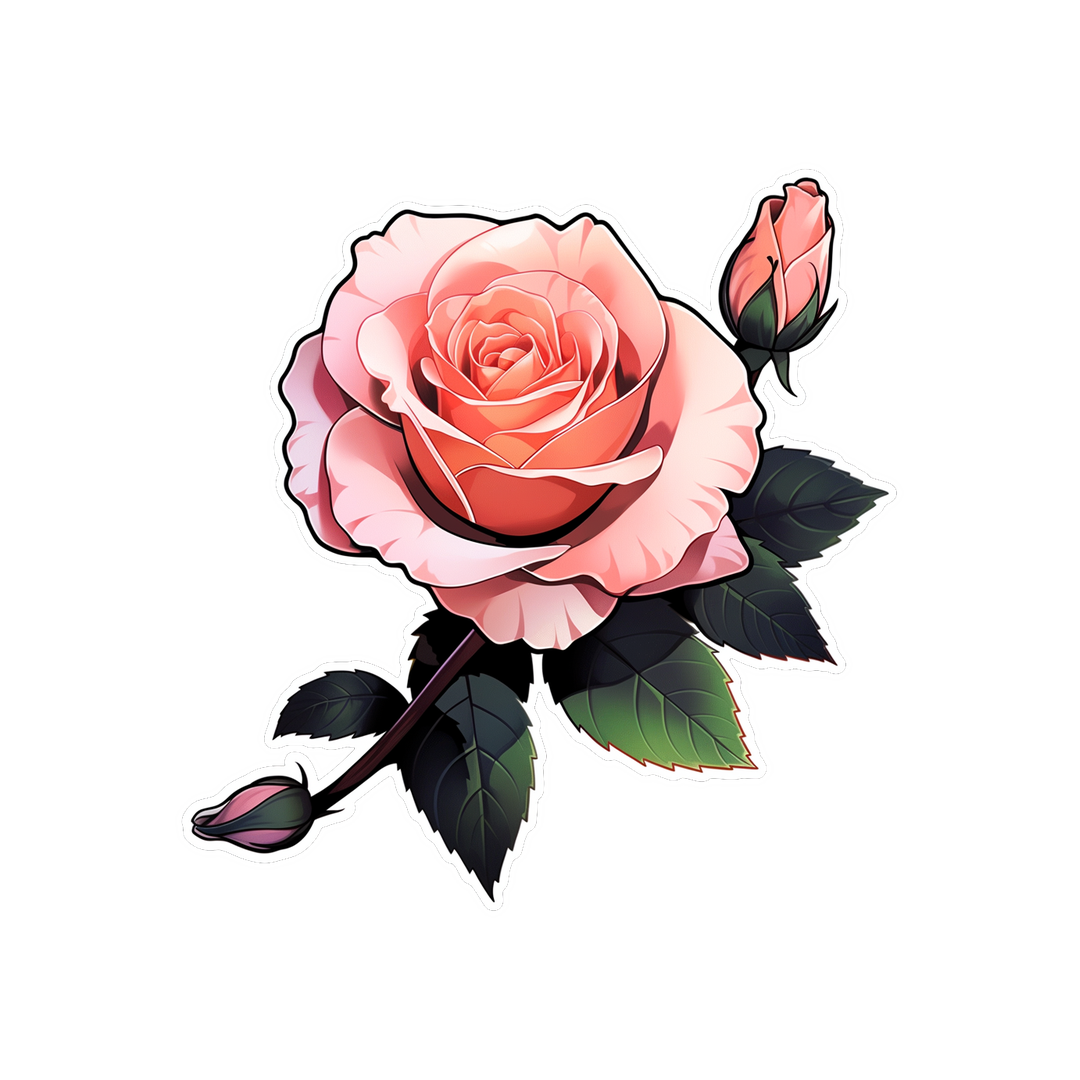 beautiful pink rose sticker