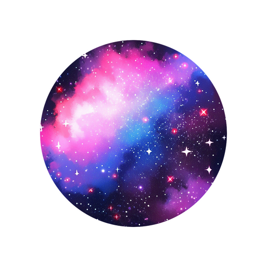beautiful purple space round sticker