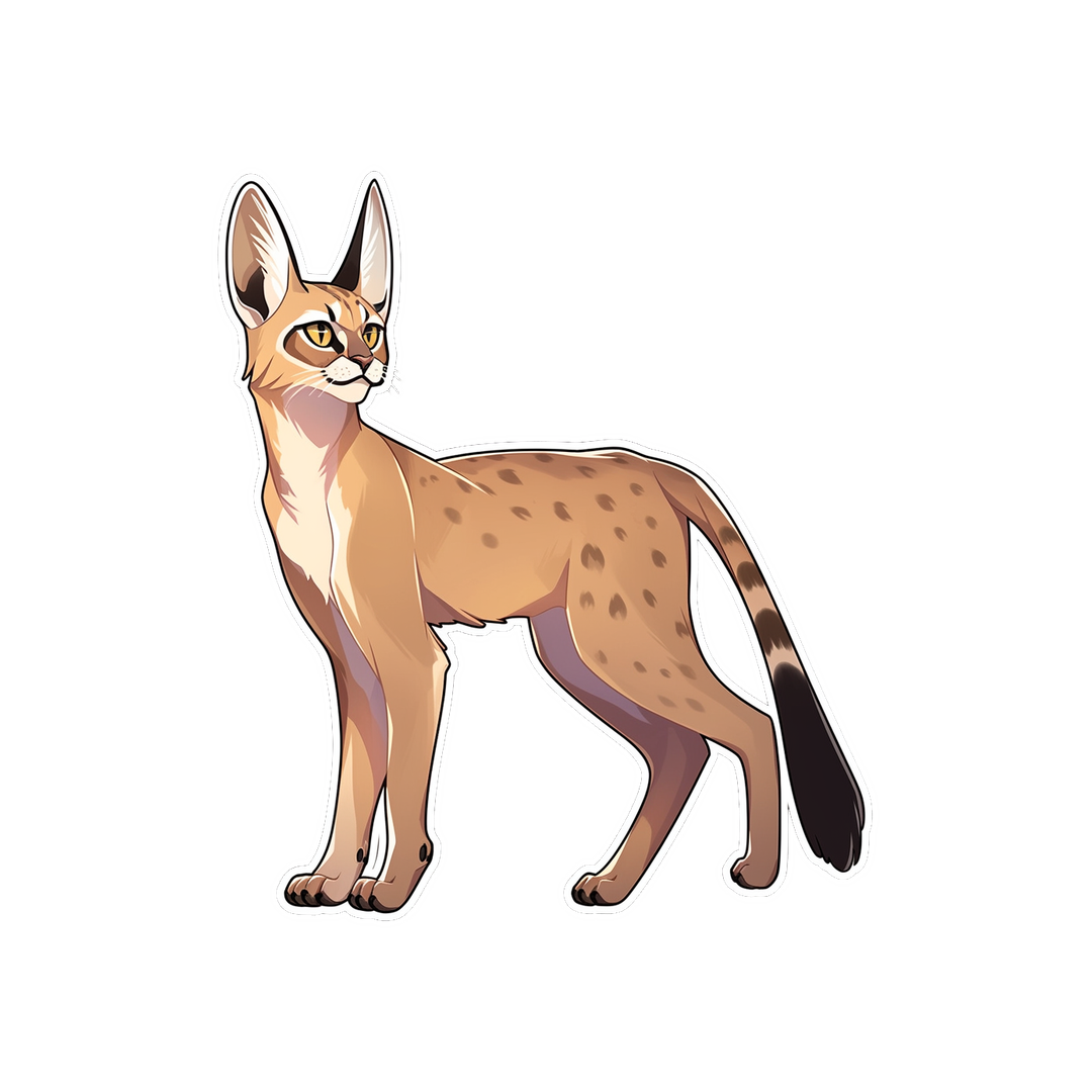 beige caracal aesthetic sticker