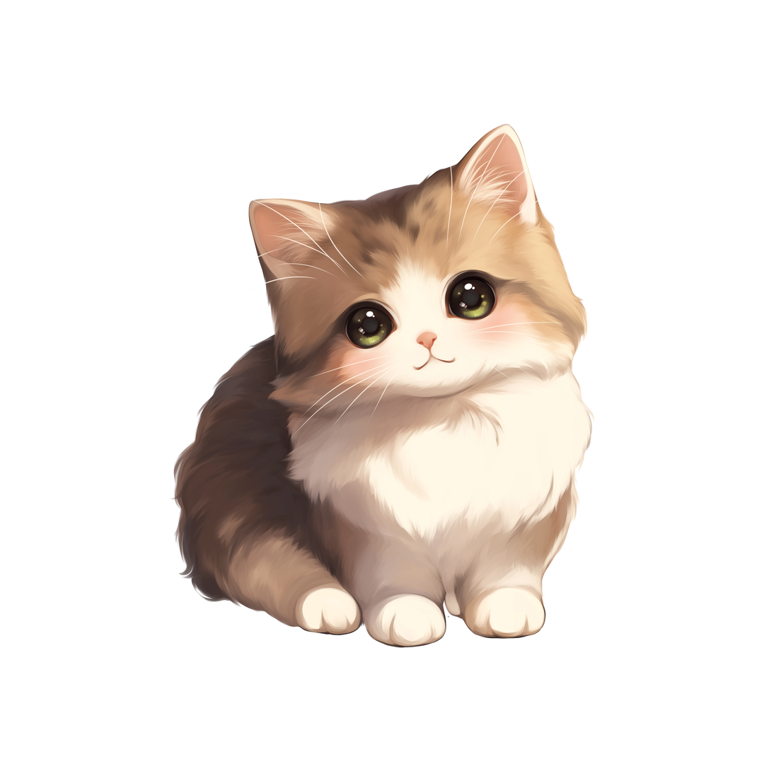 big eyed fluffy cat sticker