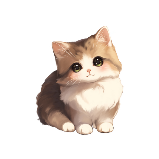big eyed fluffy cat sticker