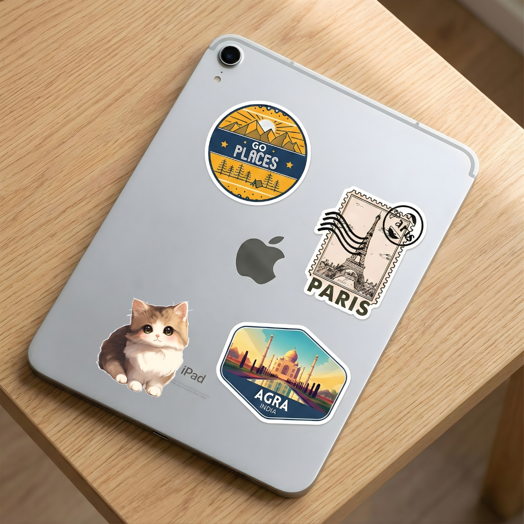 big eyed fluffy cat sticker