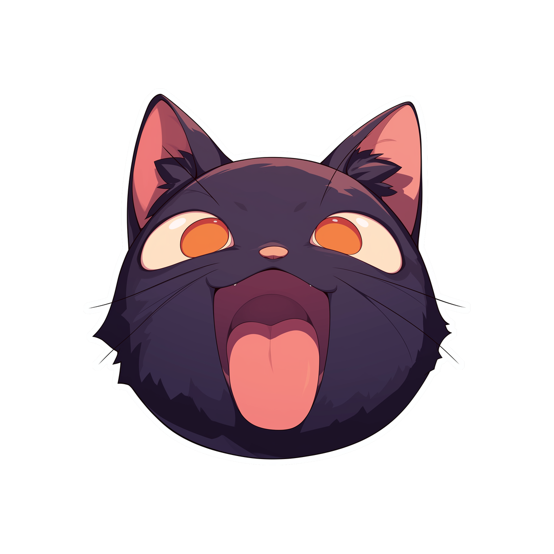 black cat funny ignorant hype sticker