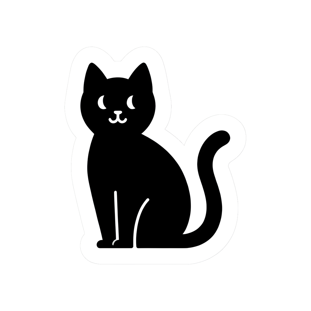 black cat silhouette minimal sticker