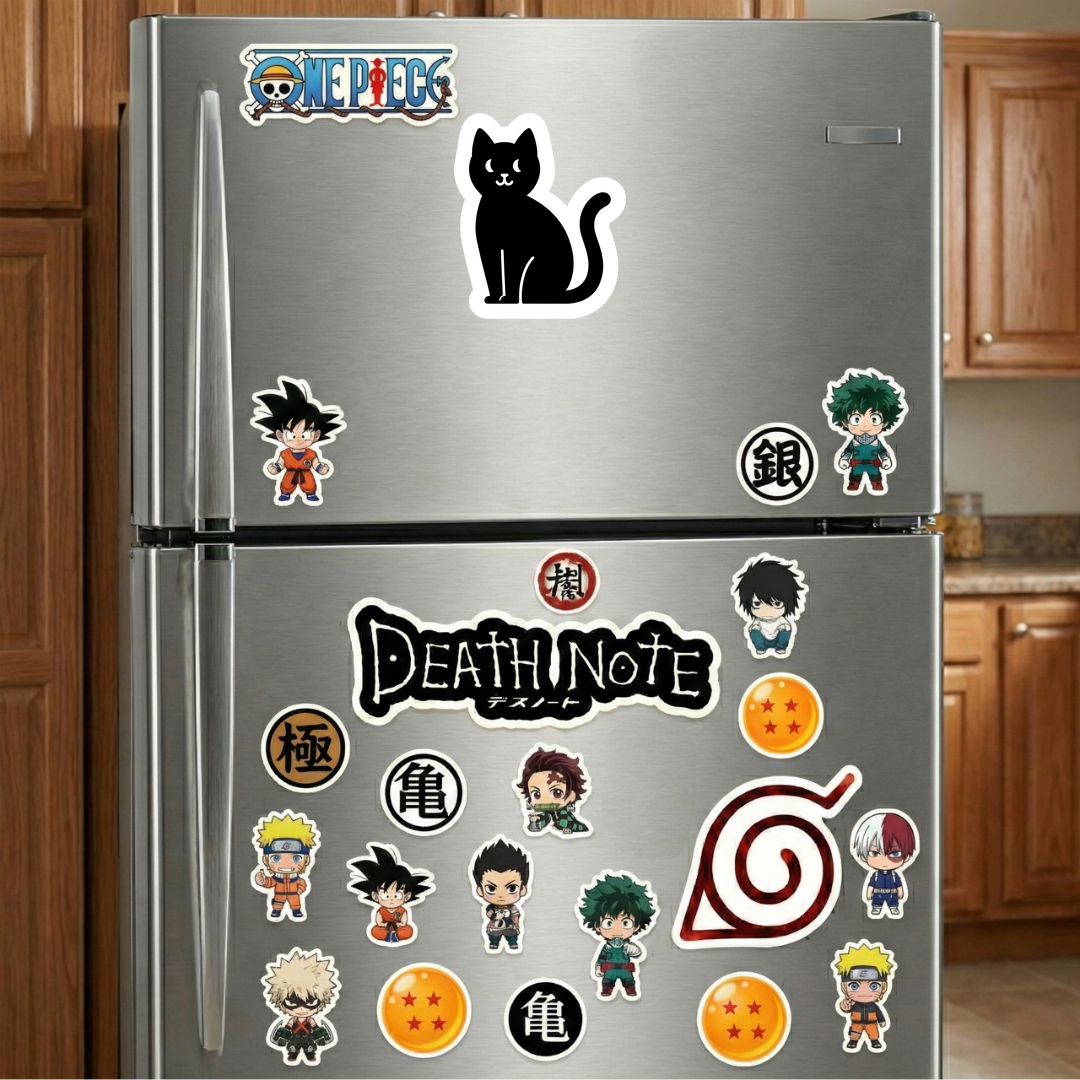 black cat silhouette minimal sticker